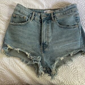ZARA HI RISE JEAN SHORTS